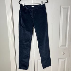 J.Jill Slim Straight Corduroy Pants, Navy Blue, Size 4, Women's